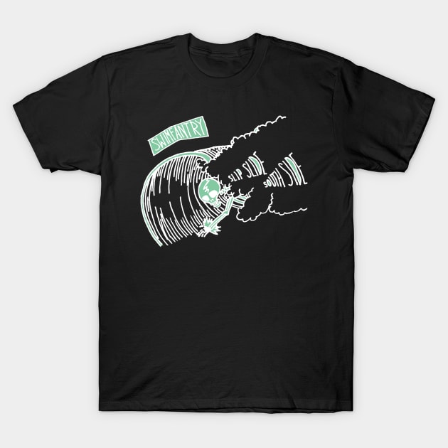 Skull Slide Wht T-Shirt by Robitussn